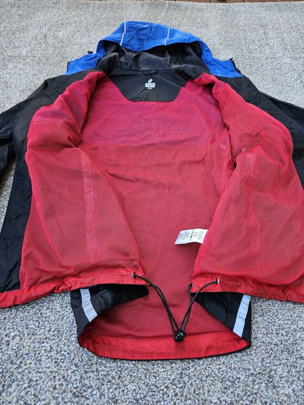 Dominos Pizza Jacket Black Blue Hooded Windbreaker Reflective Full Zip Mens M